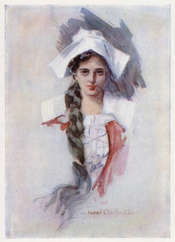 Henry Wadsworth Longfellow'un yazdığı Evangeline, A Tale of Arcadie için İllüstrasyon (taş taş) by Howard Chandler (after) Christy