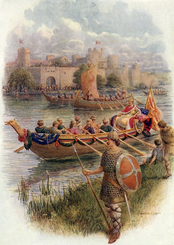 Dee Nehri üzerindeki Kral Edgar (renkli taş) by Howard Davie