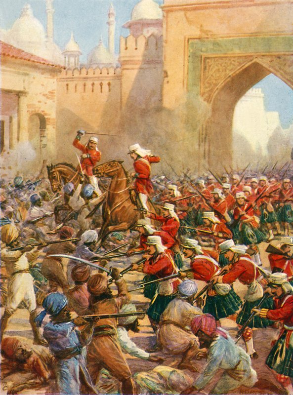 Lucknow Rölyefinde Sir Henry Havelock (renkli taş) by Howard Davie