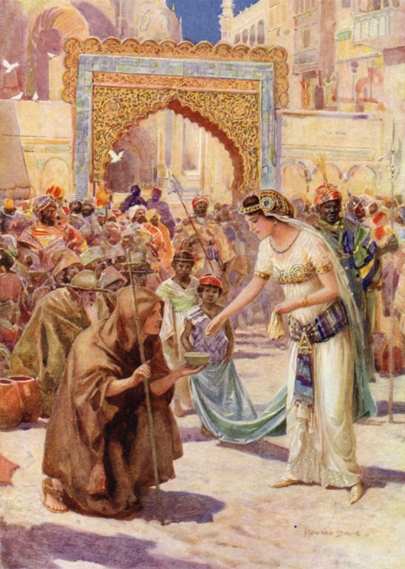 Aziz George ve Prenses Sabra (renkli taş) by Howard Davie