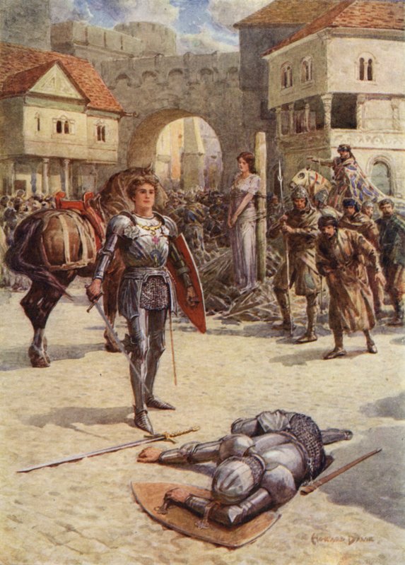 St George to the Rescue, gururlu Coventry Kontu ölü yatıyordu (renkli taş) by Howard Davie