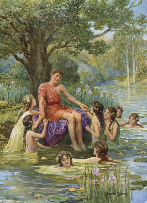 Su perileri ona bakmaya geldiler ve onu sevdiler. Argonautların Kolhis