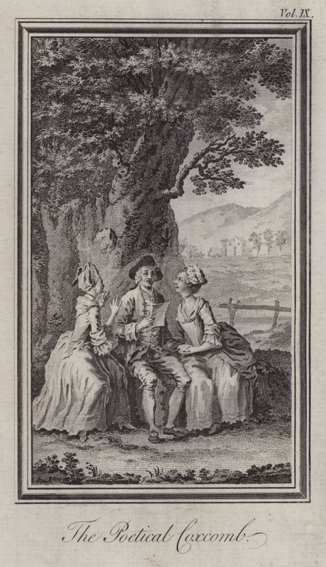 Şiirsel Coxcomb (gravür) by Hubert (after) Gravelot