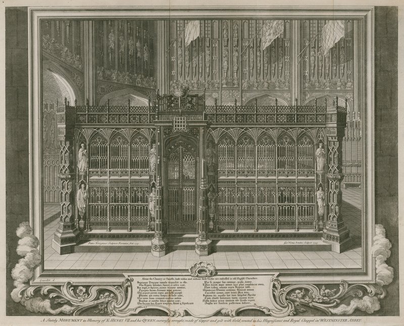 Kral Henry VII ve Kraliçesinin anısına görkemli bir anıt by Hubert Francois Gravelot