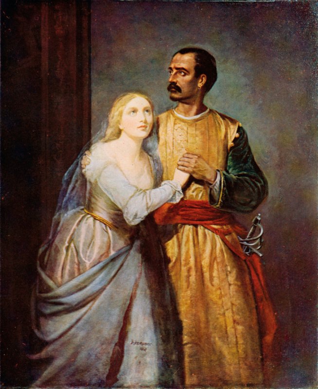 Shakespeare: Othello ve Desdemona, Othello, Perde I, Sahne 3 (renkli taş) by Hubert von (after) Herkomer