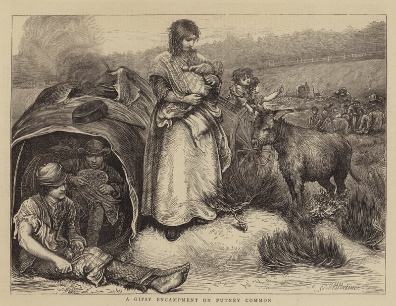 A Gipsy Encampment on Putney Common  by Hubert von Herkomer