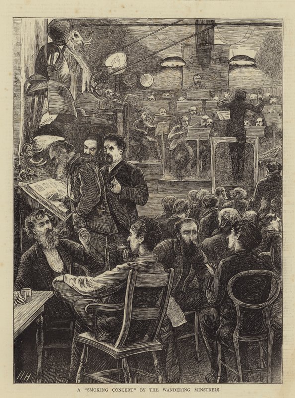 Gezici Ozanlardan Sigara İçme Konseri by Hubert von Herkomer