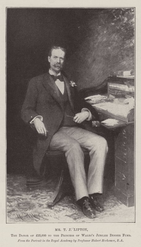 Bay T J Lipton, Galler Prensesi Jübile Yemeği Fonuna 25.000 Sterlin Bağışçısı by Hubert von Herkomer