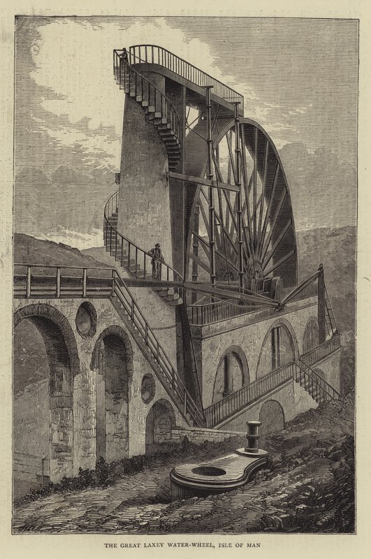 Büyük Laxey Su Çarkı, Man Adası by Hubert von Herkomer