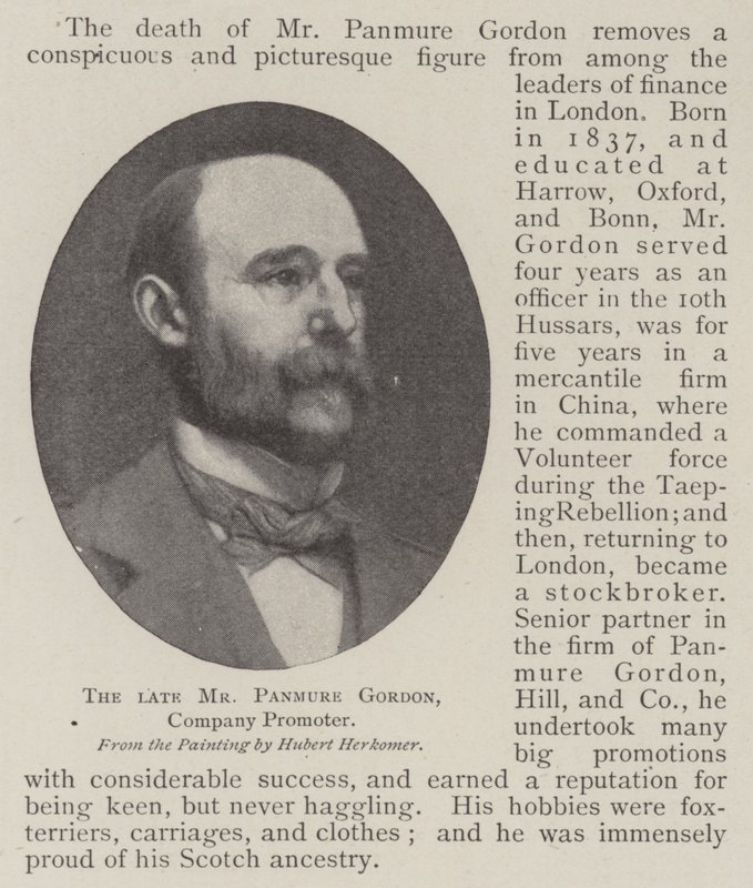 The late Mr Panmure Gordon, Company Promoter  by Hubert von Herkomer