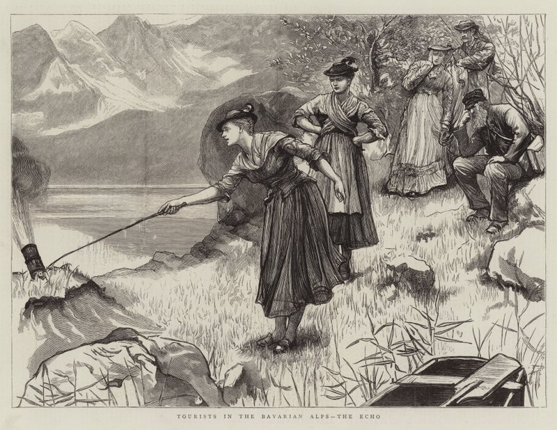 Bavyera Alpleri'nde turistler, Echo by Hubert von Herkomer
