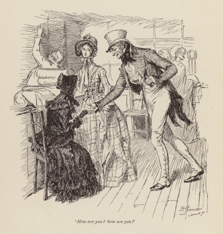 Bayan Gaskell tarafından Cranford için illüstrasyon (gravür) by Hugh Thomson
