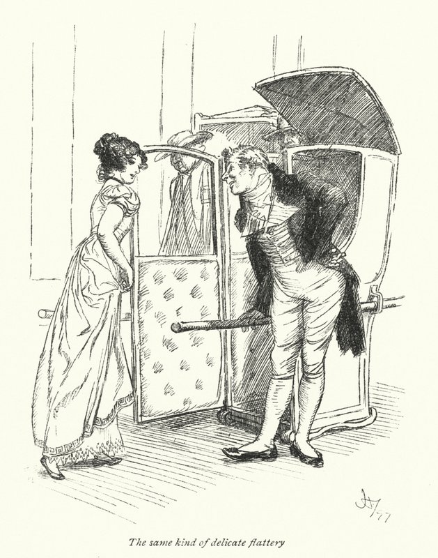 Northanger Manastırı için Jane Austen (lito) çizimi by Hugh Thomson
