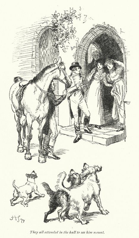 Northanger Manastırı için Jane Austen (lito) çizimi by Hugh Thomson