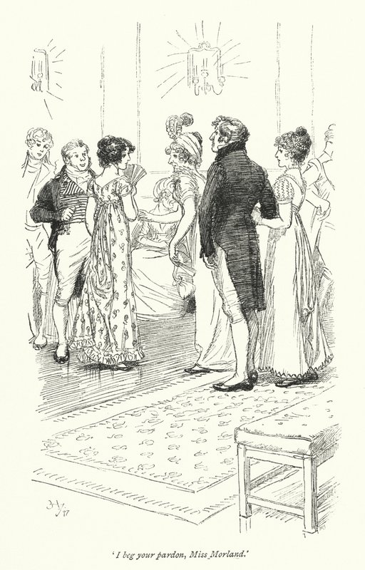 Northanger Manastırı için Jane Austen (lito) çizimi by Hugh Thomson
