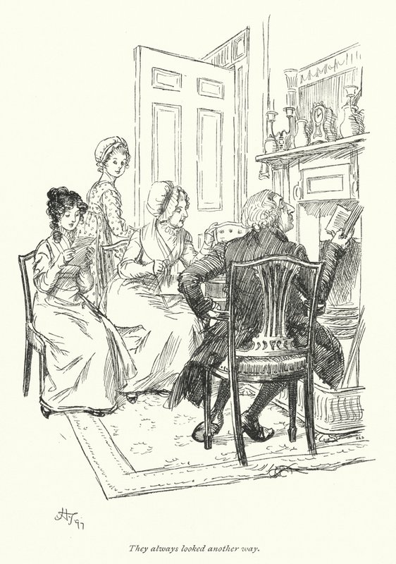 Northanger Manastırı için Jane Austen (lito) çizimi by Hugh Thomson