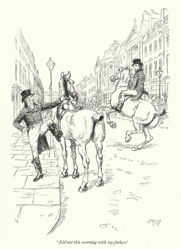 Northanger Manastırı için Jane Austen (lito) çizimi by Hugh Thomson