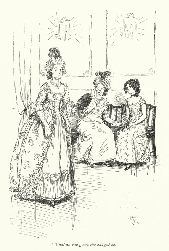 Northanger Manastırı için Jane Austen (lito) çizimi by Hugh Thomson