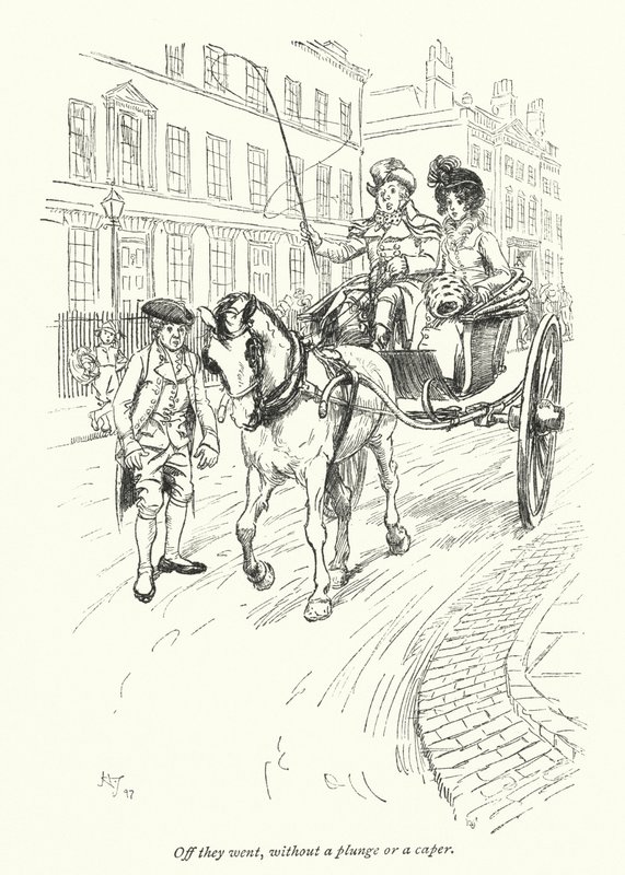 Northanger Manastırı için Jane Austen (lito) çizimi by Hugh Thomson