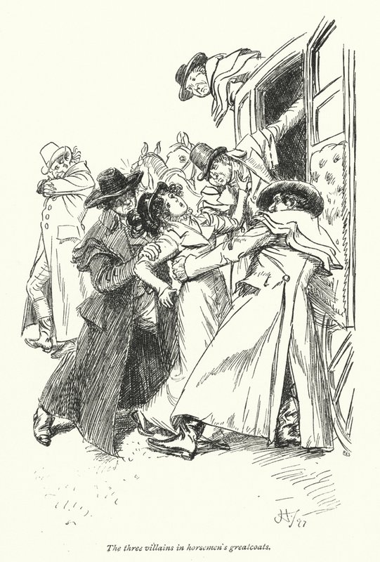 Northanger Manastırı için Jane Austen (lito) çizimi by Hugh Thomson