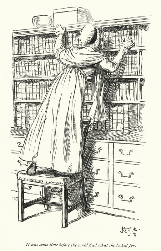 Northanger Manastırı için Jane Austen (lito) çizimi by Hugh Thomson