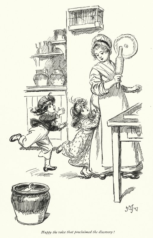 Northanger Manastırı için Jane Austen (lito) çizimi by Hugh Thomson