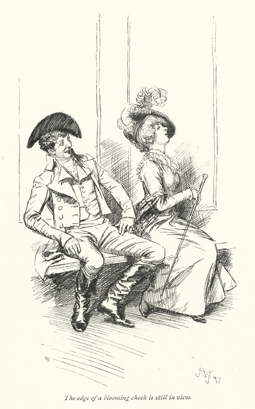 Northanger Manastırı için Jane Austen (lito) çizimi by Hugh Thomson