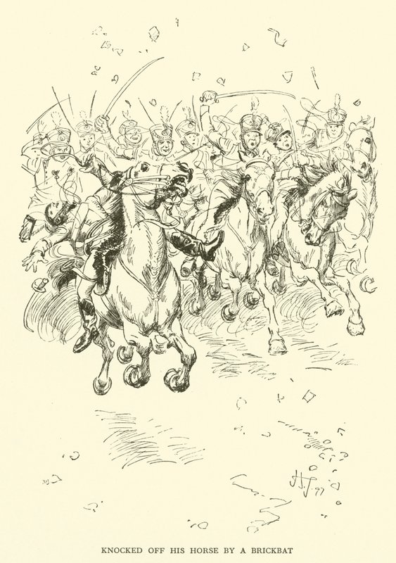 Bir Tuğla ile Atını devirdi (gravür) by Hugh Thomson