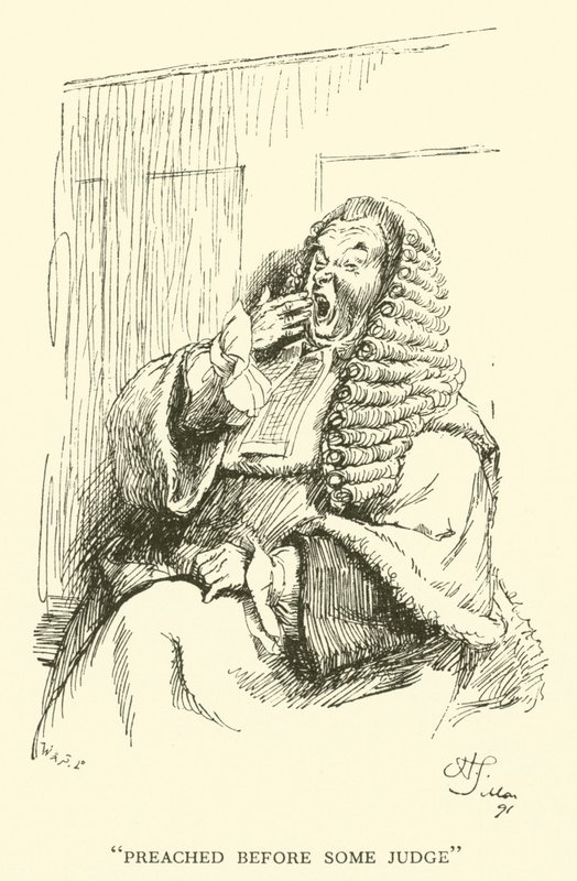 Bazı Yargıç önünde vaaz (gravür) by Hugh Thomson