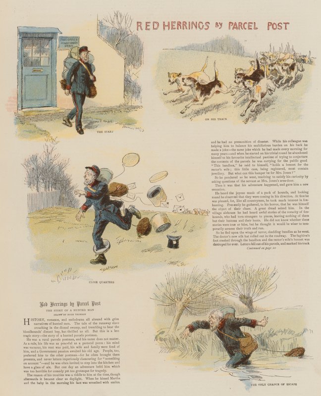 Parsel Post tarafından Kırmızı Ringa balığı (chromolitho) by Hugh Thomson