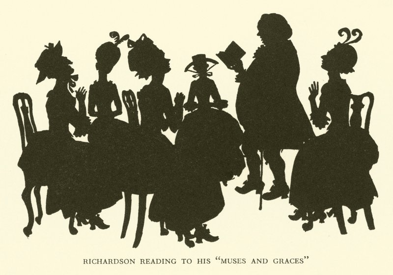Richardson, "Muses ve Graces" ini okuyor (gravür) by Hugh Thomson