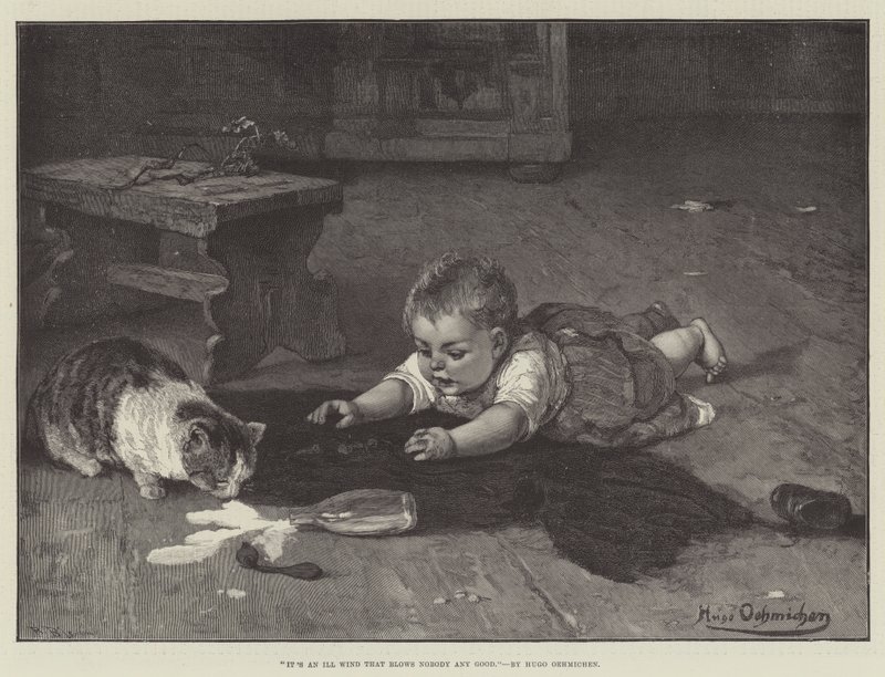 Its An Ill Wind That Blows Nobody Any Good engraving by Hugo Oehmichen