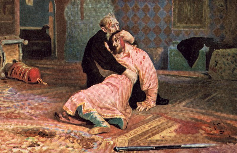 Korkunç İvan ve Oğlu İvan, 16 Kasım 1581 by Ilya Efimovich after Repin