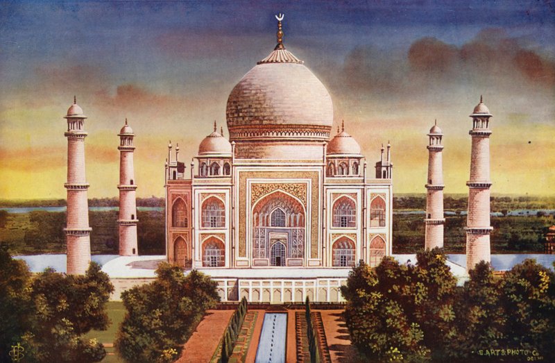 Agra: Tac Mahal, Genel Görünüm (renkli fotoğraf) by Indian photographer