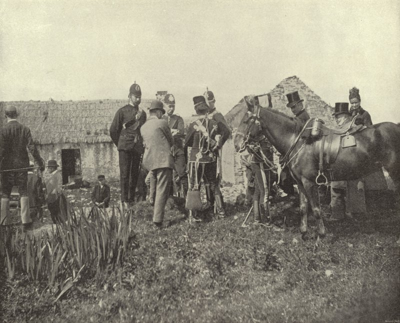 Tahliye Sahnesi, Vandeleur Malikanesi, Clare İlçesi (s/b fotoğraf) by Irish Photographer