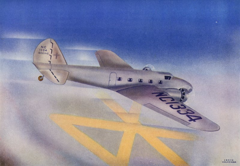 Boeing 247D (renkli lito) by Irvin L. Holcombe