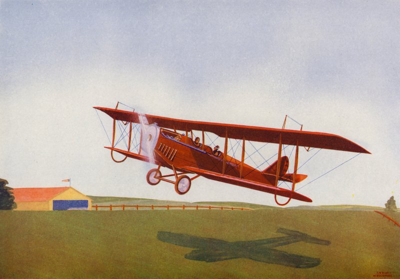 Curtiss JN4D, Jenny (renkli taş baskı) by Irvin L. Holcombe