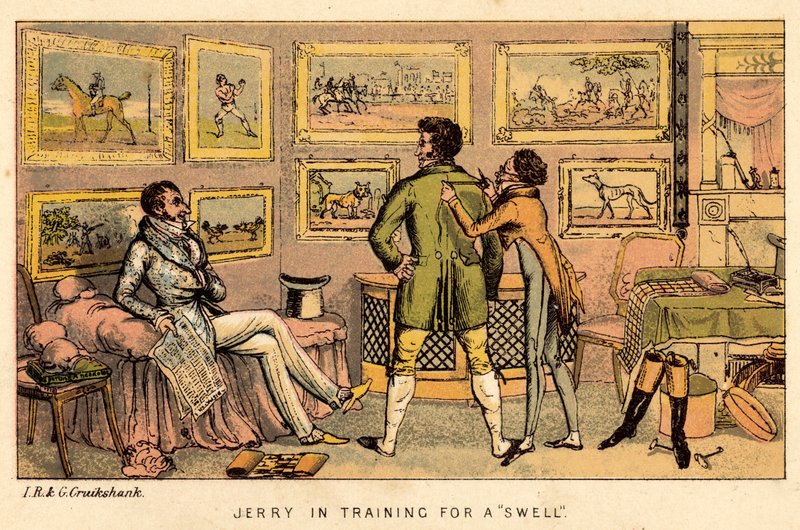 Jerry bir şişme için eğitimde by Isaac, Robert and George Cruikshank