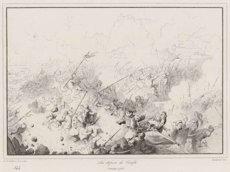 Korfu savunması, 1716 by Italian School