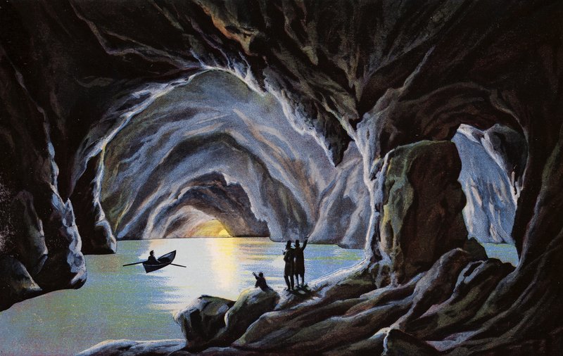 Capri, Mavi Grotto (renkli fotoğraf) by Italian Photographer