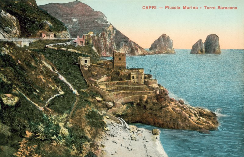 Capri, İtalya, Küçük Marina, Torre Saracena by Italian Photographer