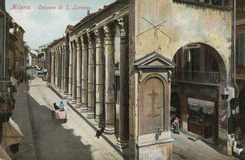 San Lorenzo, Milano Sütunları (renkli fotoğraf) by Italian Photographer