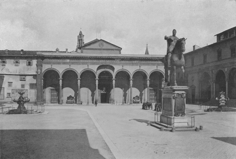 Floransa, SS Annunziata Kilisesi (s / b fotoğraf) by Italian Photographer