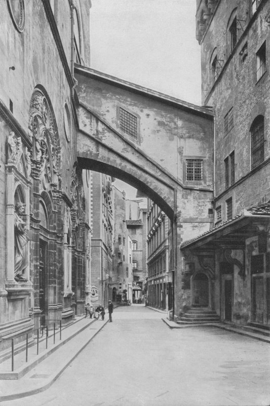 Floransa, Orsanmichele Kilisesi (s / b fotoğraf) by Italian Photographer