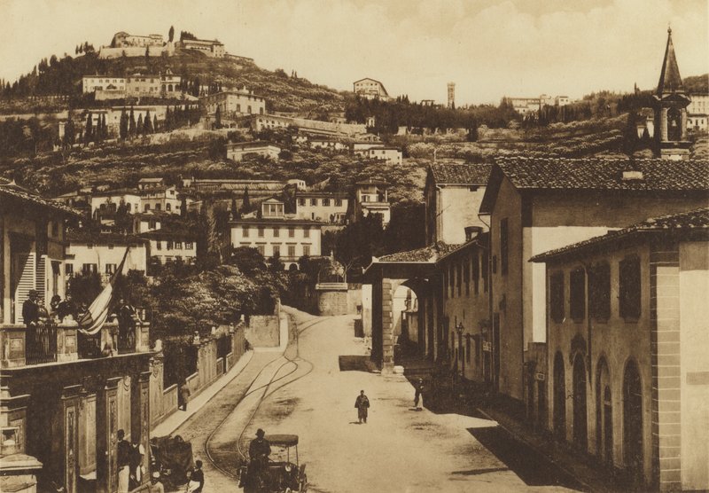 Firenze / Floransa: Floransa Çevresi, S Domenico ve Panorama di Fiesole (s / b fotoğraf) by Italian Photographer
