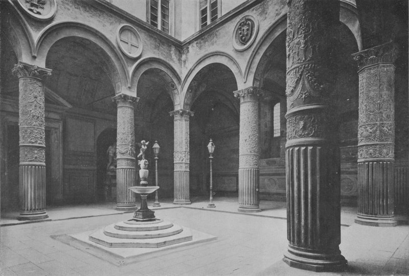 Floransa, Palazzo Vecchio, The Cortil (s / b fotoğraf) by Italian Photographer