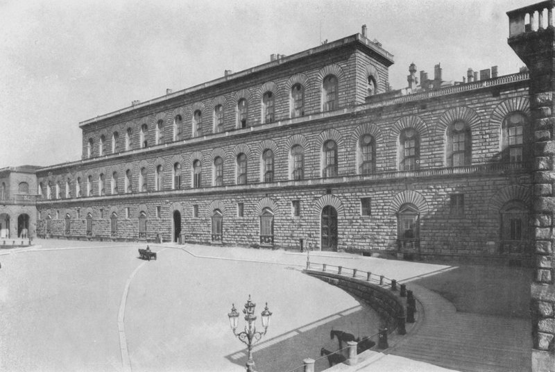 Floransa, R Palazzo Pitti (s / b fotoğraf) by Italian Photographer