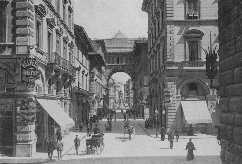 Floransa, Via Strozzi (s / b fotoğraf) by Italian Photographer
