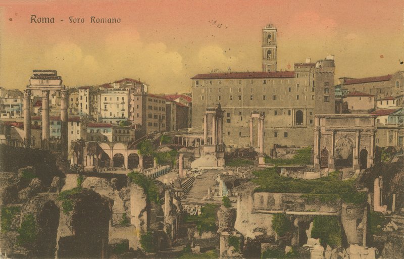 Forum Romanum, Roma. 1913 yılında gönderilen kartpostal by Italian Photographer