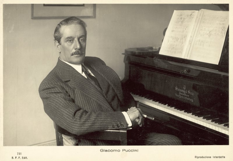 Giacomo Puccini (s/b fotoğraf) by Italian Photographer